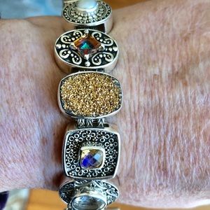 Sterling silver slide charm bracelet